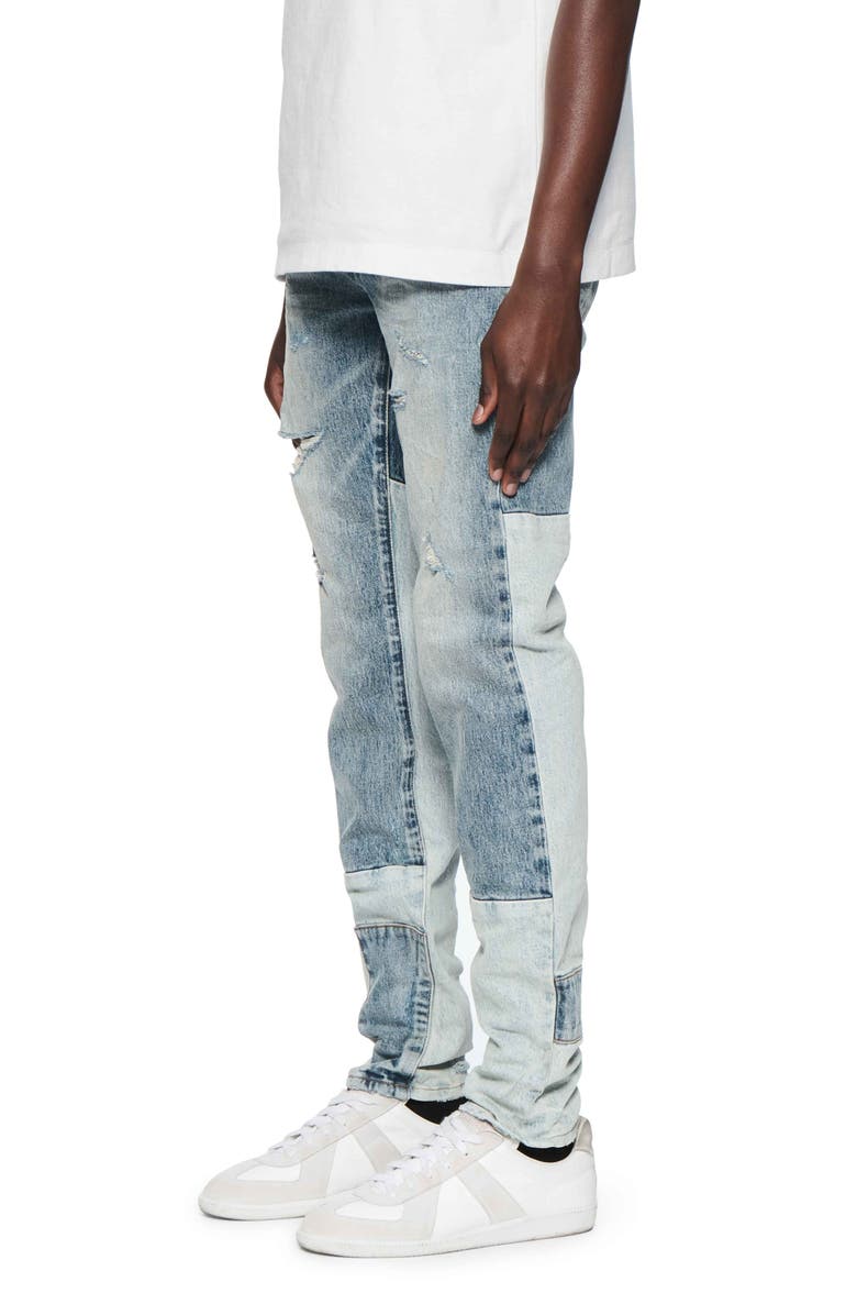 Patchwork Distressed Skinny Jeans