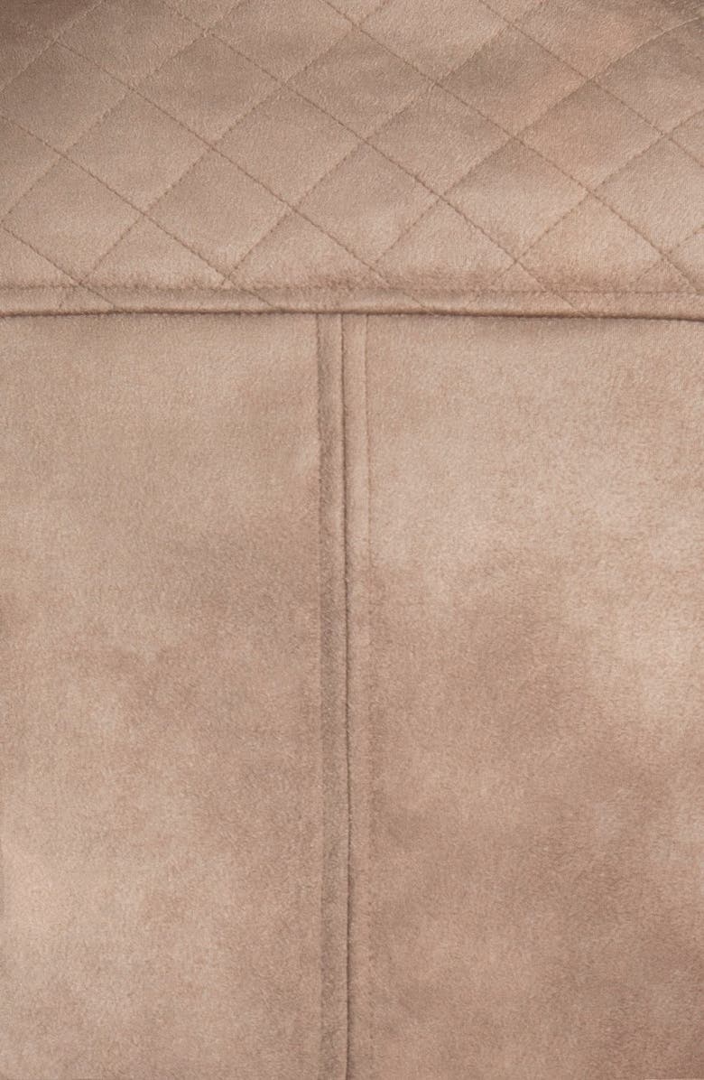 KUT from the Kloth Quilted Panel Faux Suede Moto Jacket, Alternate, color, Buff