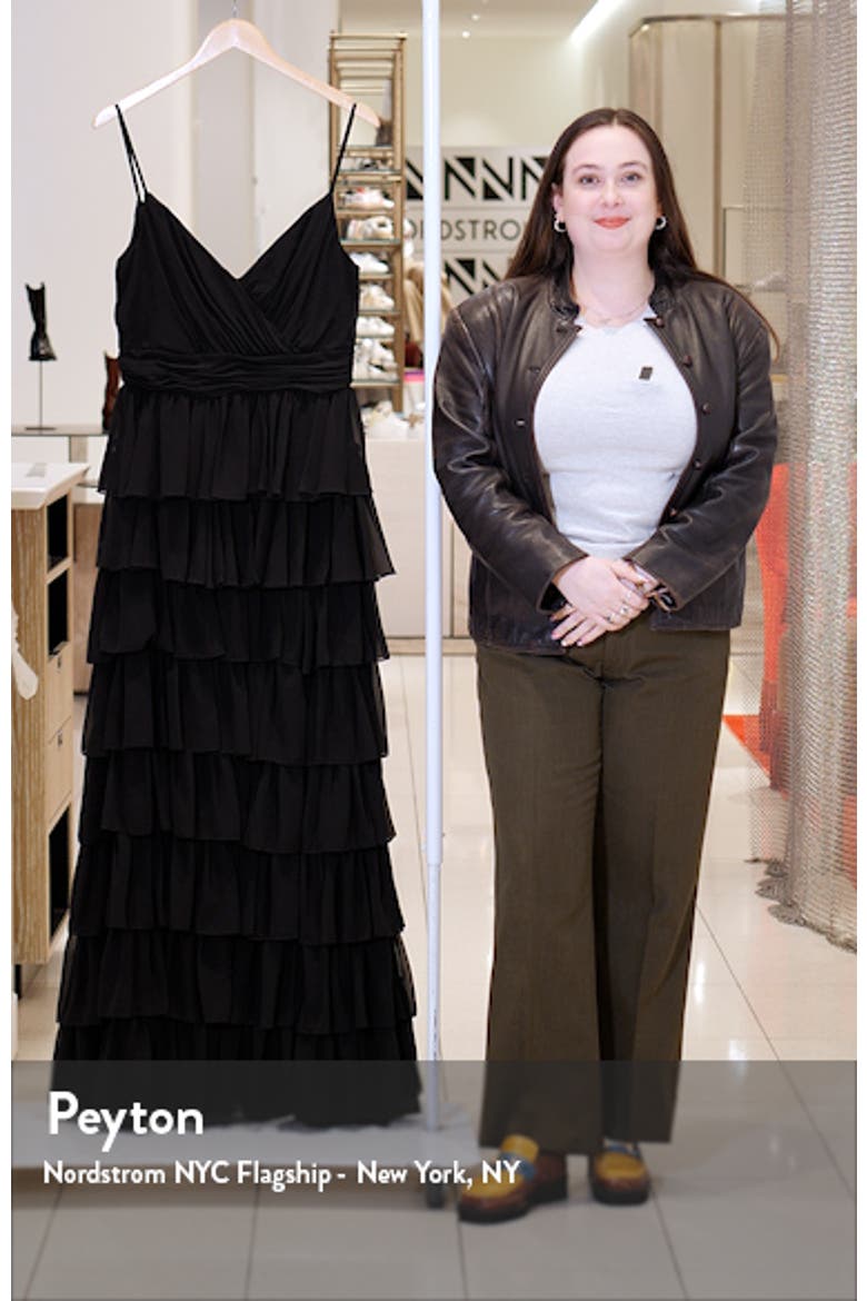 Sleeveless V Neck Ruffle Skirt Evening Gown video