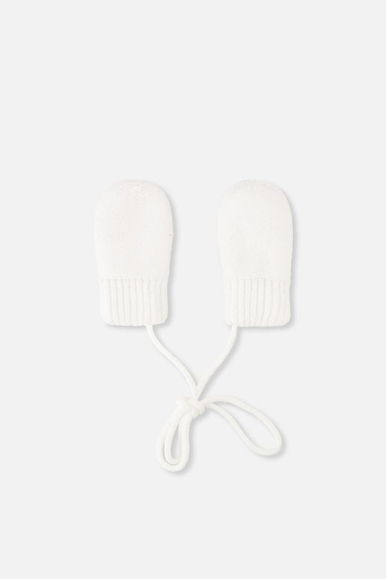Knit Fleece Lined Attached String Mittens, Alternate, color, Off-White