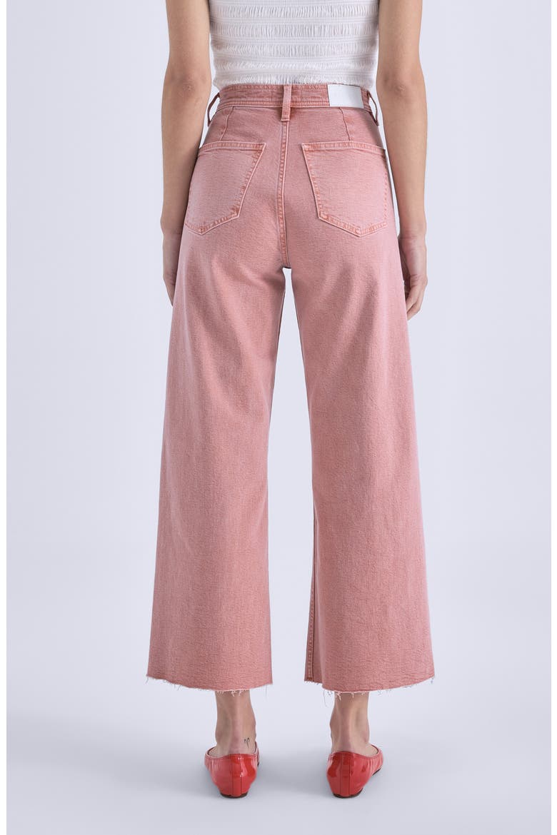 Penny Crop High Waist Raw Hem Wide Leg Jeans, Alternate, color, CORAL ROSE