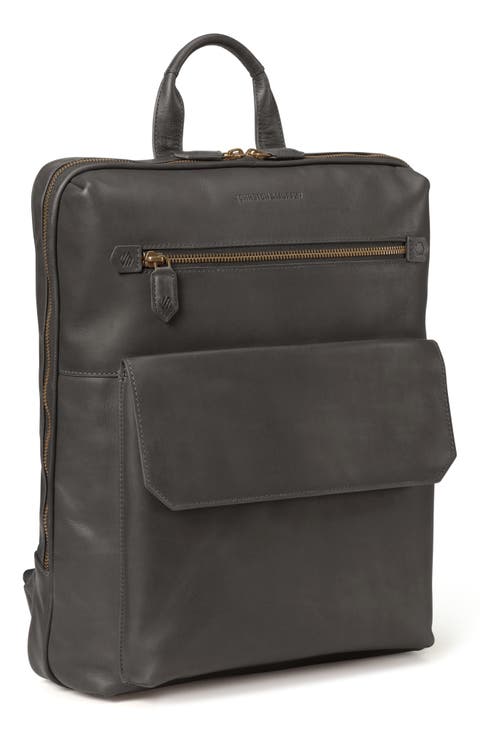 Rhodes Water Repellent Leather Commuter Backpack