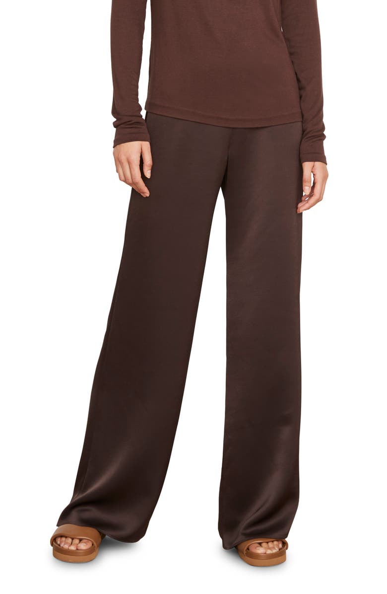 Vince High Waist Satin Wide Leg Pants, Main, color,