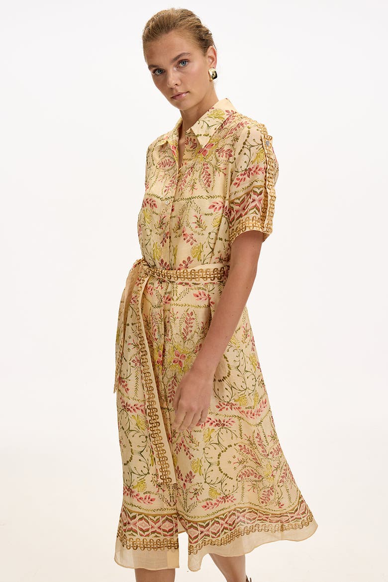 Abbey Short Sleeve Printed Midi Dress, Alternate, color, Multi Color