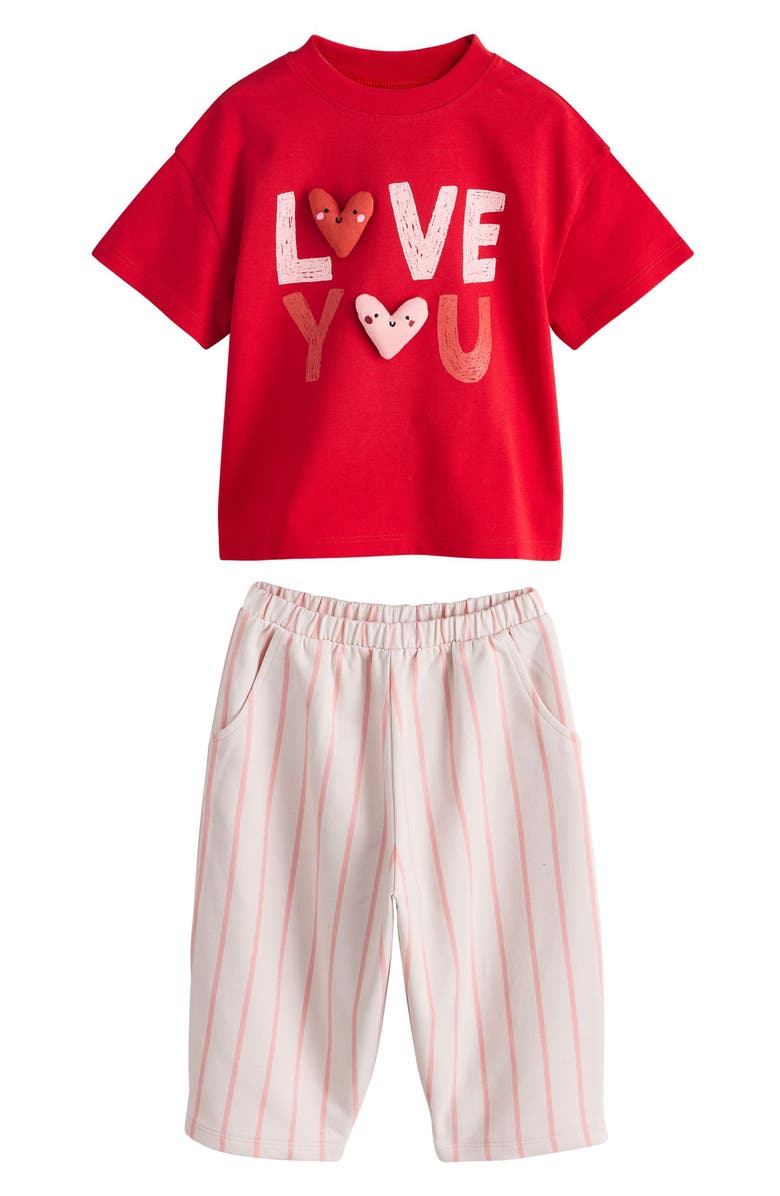 NEXT Kids' Assorted 4-Pack T-Shirt, Sweatshirt & Pants Set, Alternate, color, Multi Pink