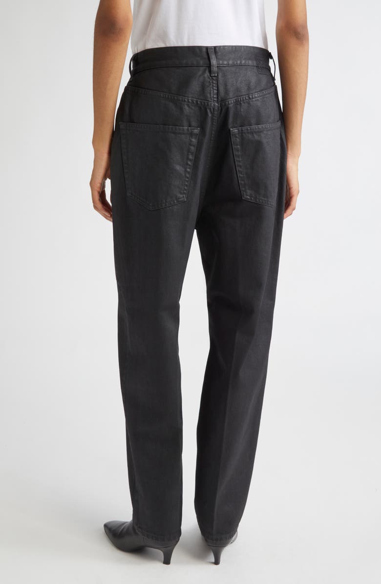 TOTEME Coated High Waist Tapered Jeans, Alternate, color, Coated Black 207