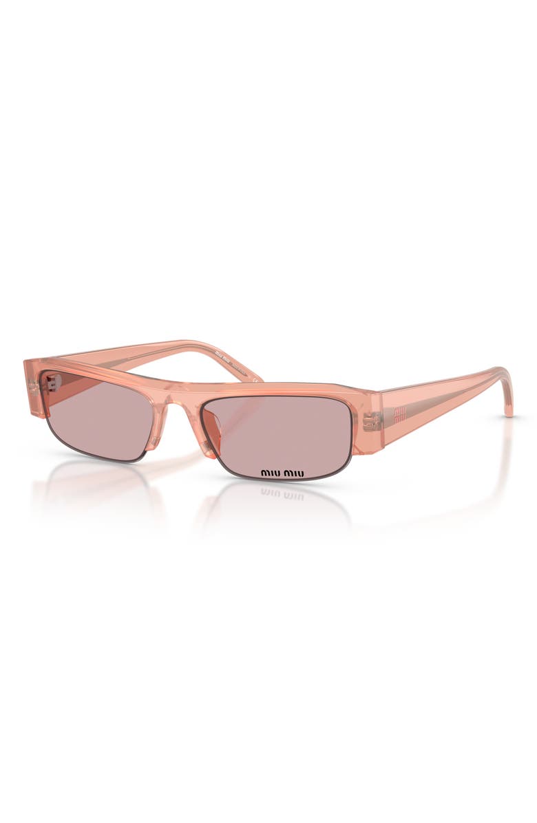 Miu Miu 51mm Rectangular Sunglasses, Alternate, color, Opal Pink / Pink