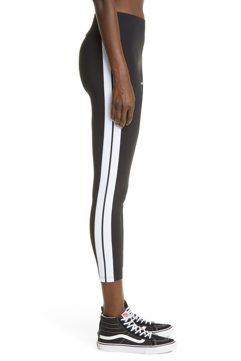 Logo Stripe Leggings, Alternate, color, BLACK WHITE