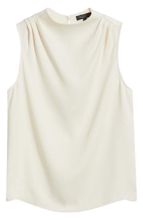 Rag & Bone Julie Mock Neck Sleeveless Satin Top