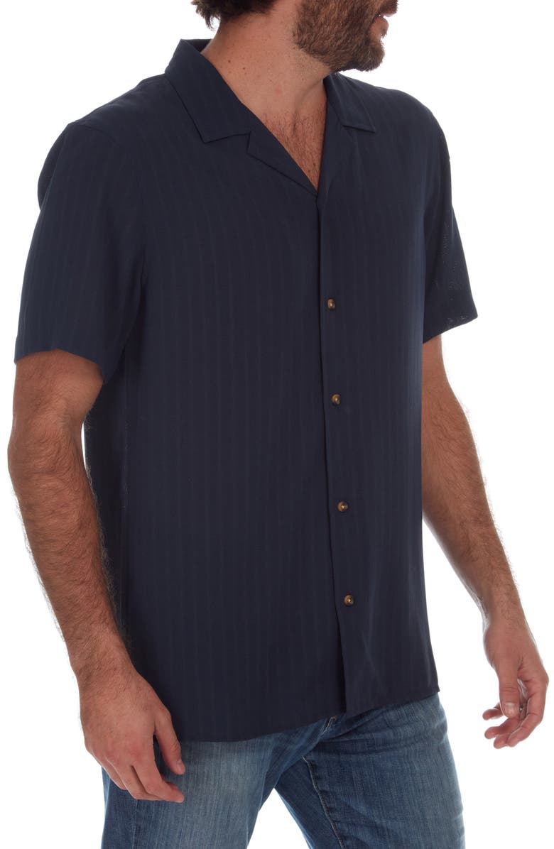 PX Textured Stripe Woven Camp Shirt | Nordstromrack