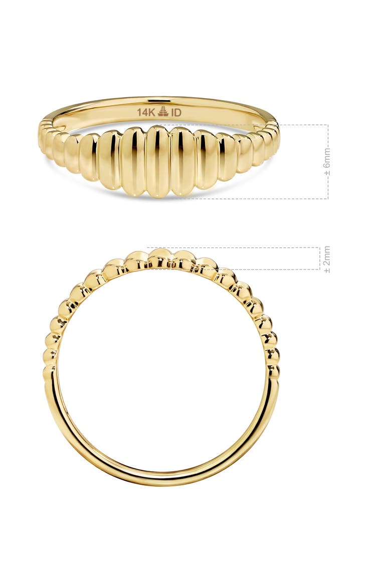 Ribbed Ring in 14K Gold, 6mm, Alternate, color, Yellow Gold
