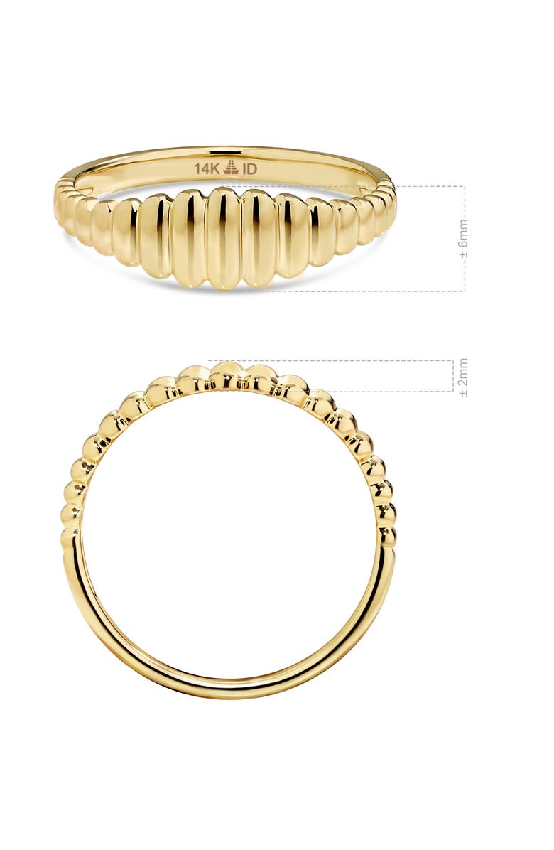 DEVATA Ribbed Ring in 14K Gold, 6mm, Alternate, color, Yellow Gold