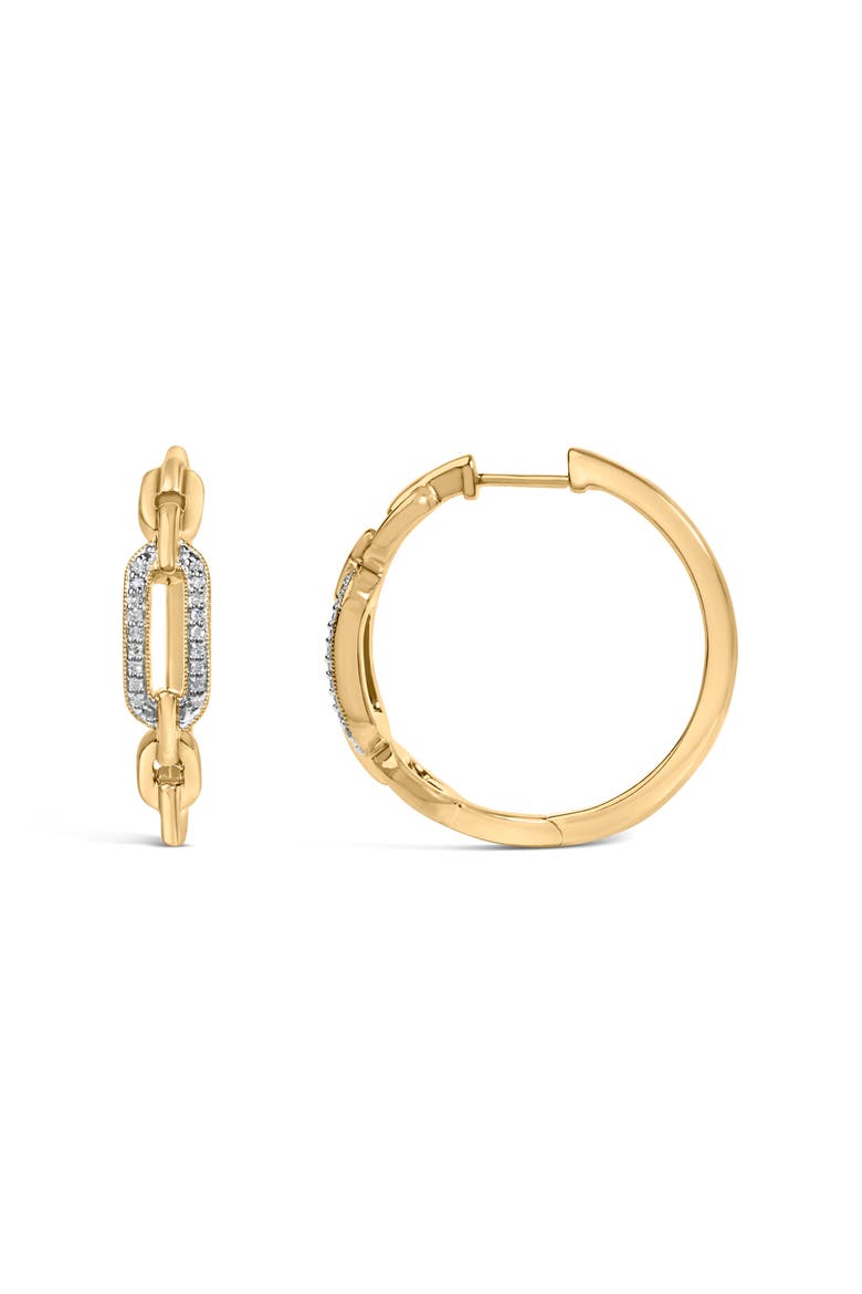 Gold Vermeil 1/10 Cttw Diamond Paperclip Hoop Earring, Alternate, color, Silver