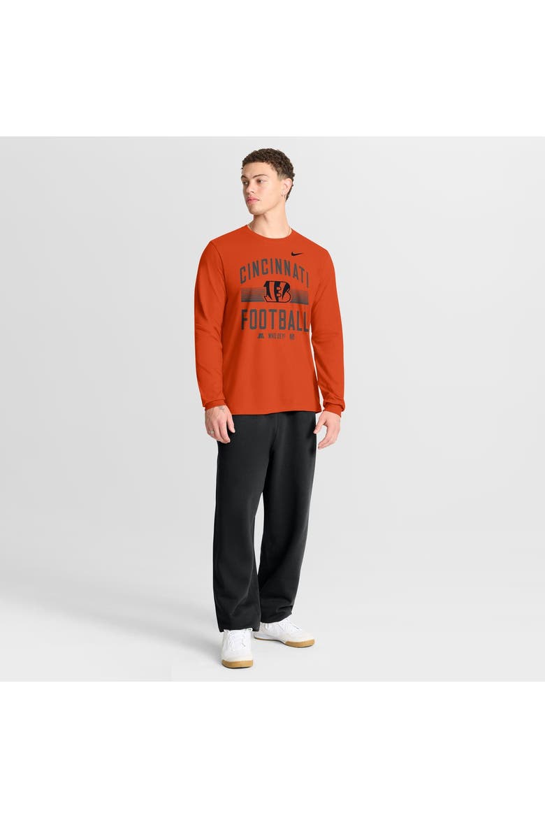 Men's Nike Orange Cincinnati Bengals Always Prepared Essential Cotton Long Sleeve T-Shirt, Alternate, color, Orange