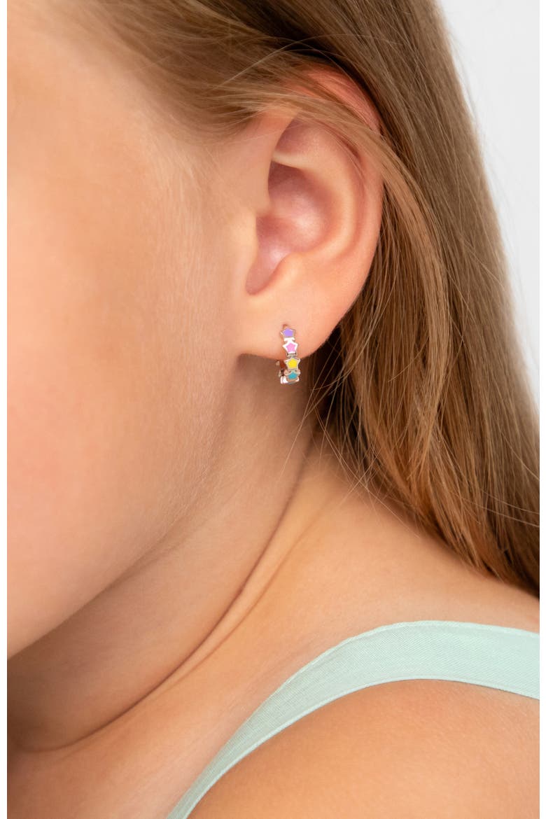 Star Cascade Huggie Hoops, Alternate, color, Multi-Color