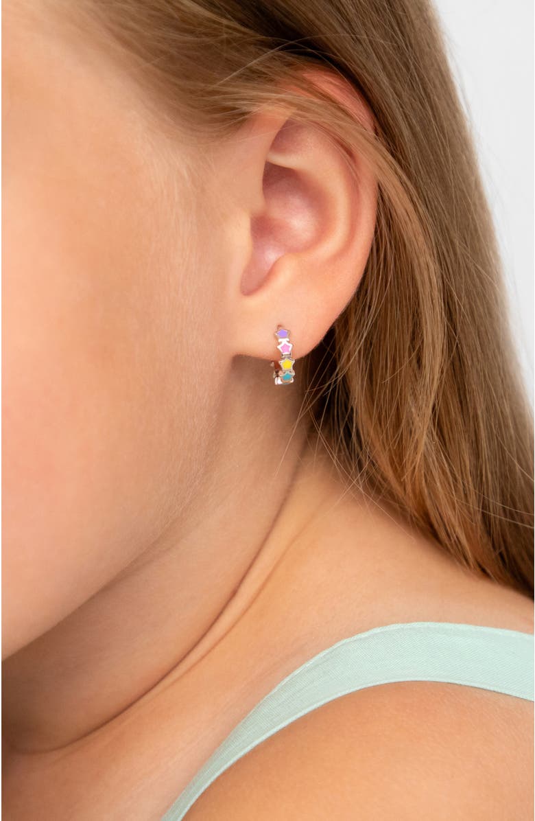 In Season Jewelry Star Cascade Huggie Hoops, Alternate, color, Multi-Color