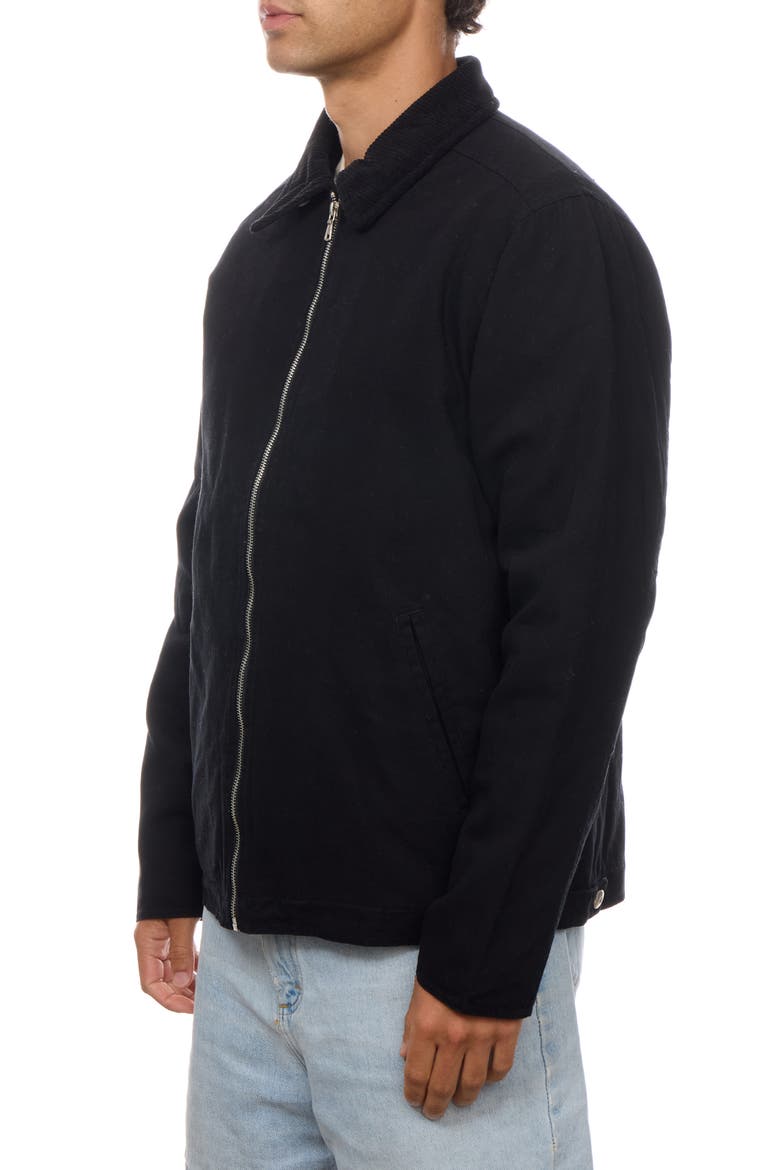 Corduroy Collar Cotton Twill Jacket, Alternate, color, BLACK