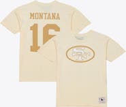 Mitchell & Ness Men's Mitchell & Ness Joe Montana Cream San Francisco 49ers Sandman Name & Number T-Shirt