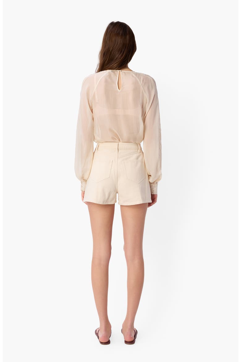 Milagros Silk Top, Alternate, color, BONE