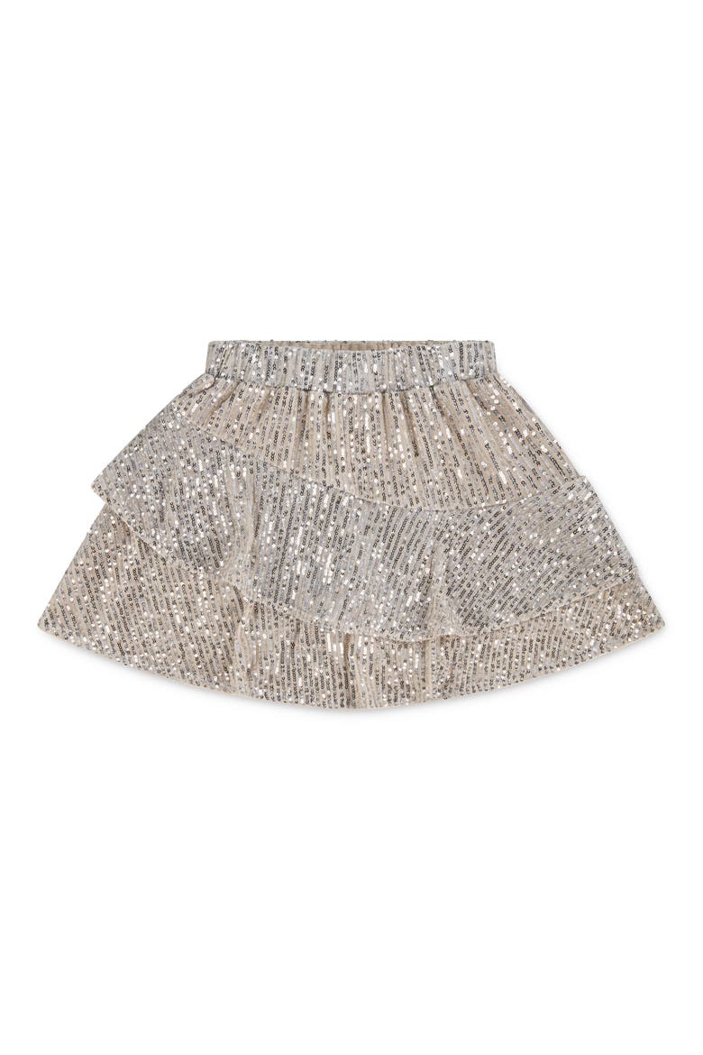 Kids' Tiered Sequin Skirt, Alternate, color, TAPIOCA