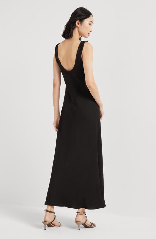 Brunello Cucinelli Fluid Twill Tank Dress In Black