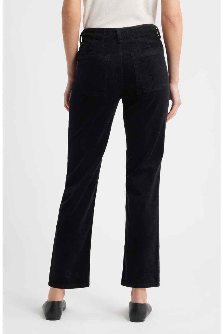 Soho Patch Pocket Straight Leg Corduroy Pants, Alternate, color, BLACK