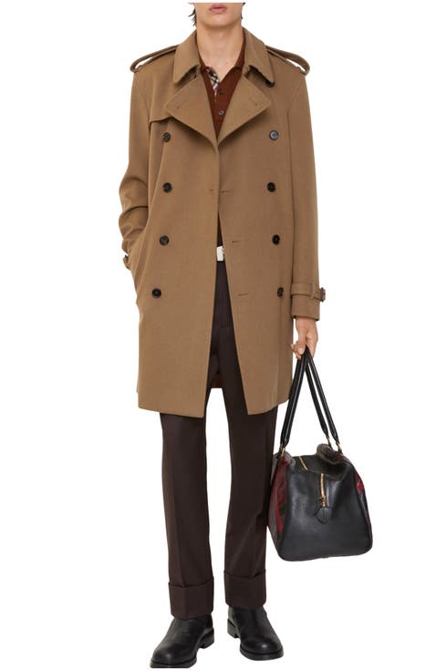 Mid-length Cashmere Trench Coat