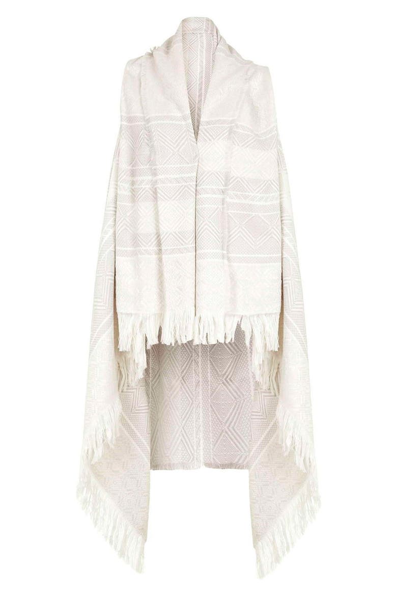 Fringe Maxi Vest, Alternate, color, LIGHT GREY MULTI