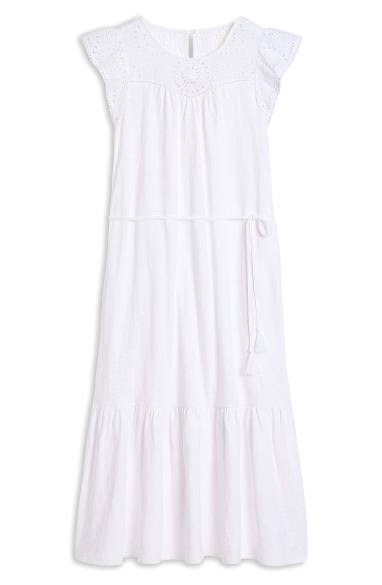 Boden Juliet Broderie Anglaise Trim Cotton Sundress, Main, color, White