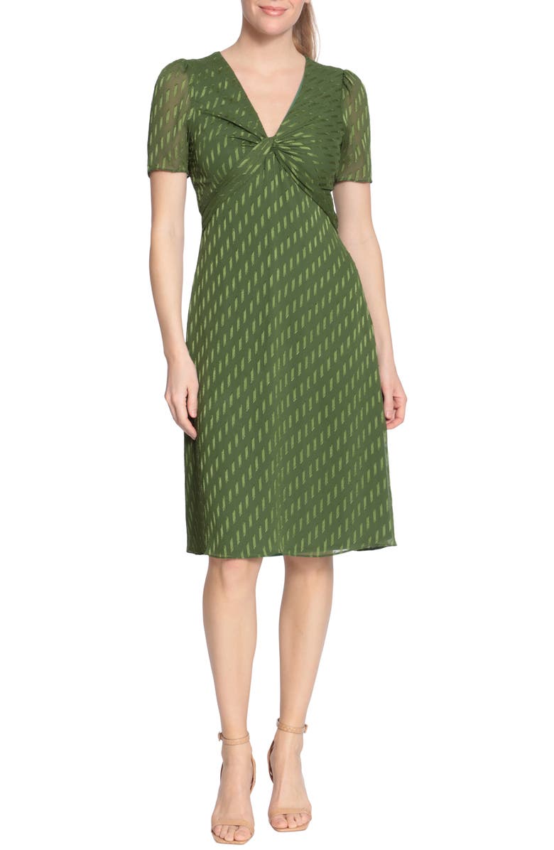 London Times Draped Fit And Flare Midi Dress, Main, color, 