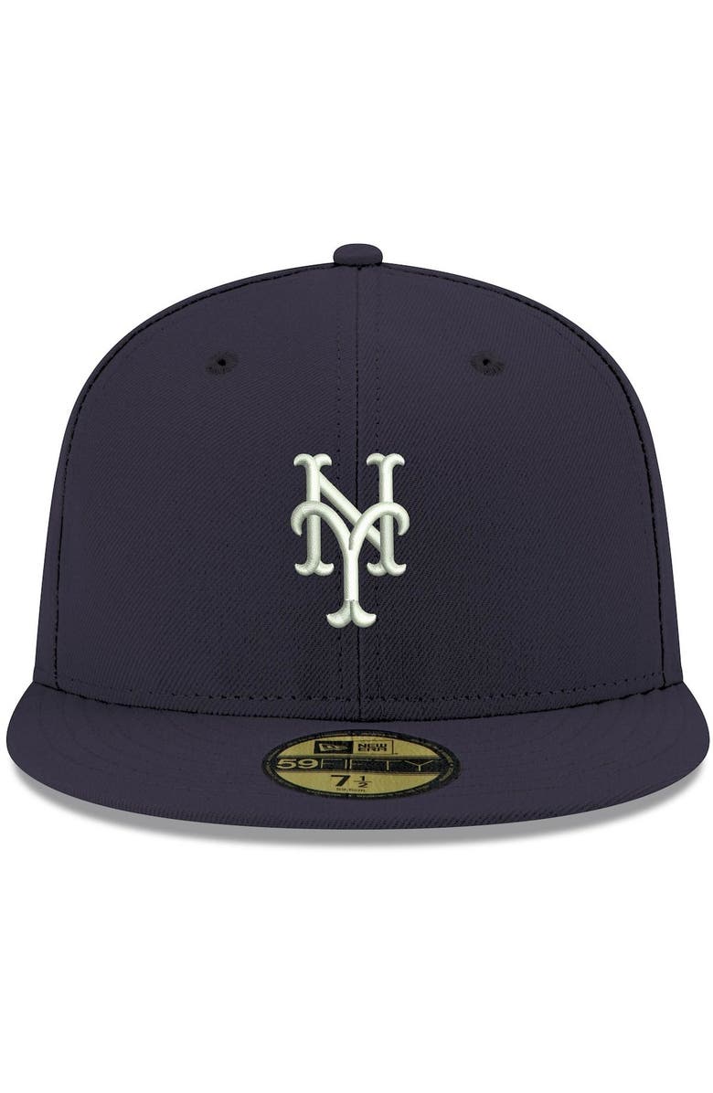 New Era Men's New Era Navy New York Mets White Logo 59FIFTY Fitted Hat, Alternate, color, 