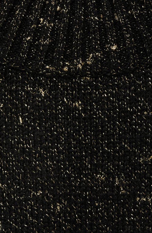 Shop Mango Metallic Mock Neck Sweater In Black