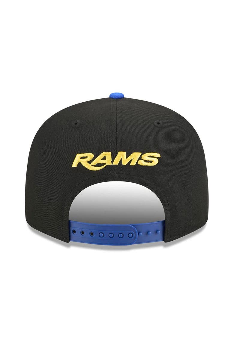 Men's New Era Black/Royal Los Angeles Rams 9FIFTY Snapback Hat, Alternate, color, Black