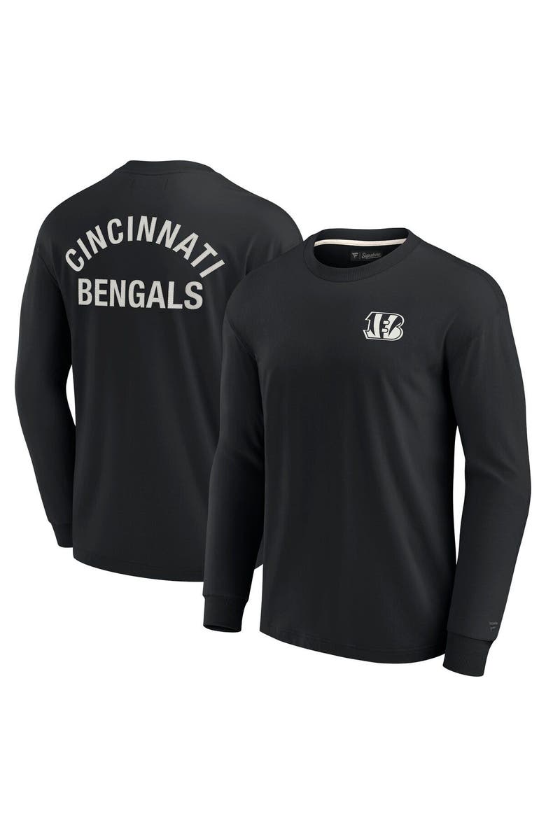 Fanatics Signature Unisex Fanatics Signature Black Cincinnati Bengals Elements Super Soft Long Sleeve T-Shirt, Main, color, Black