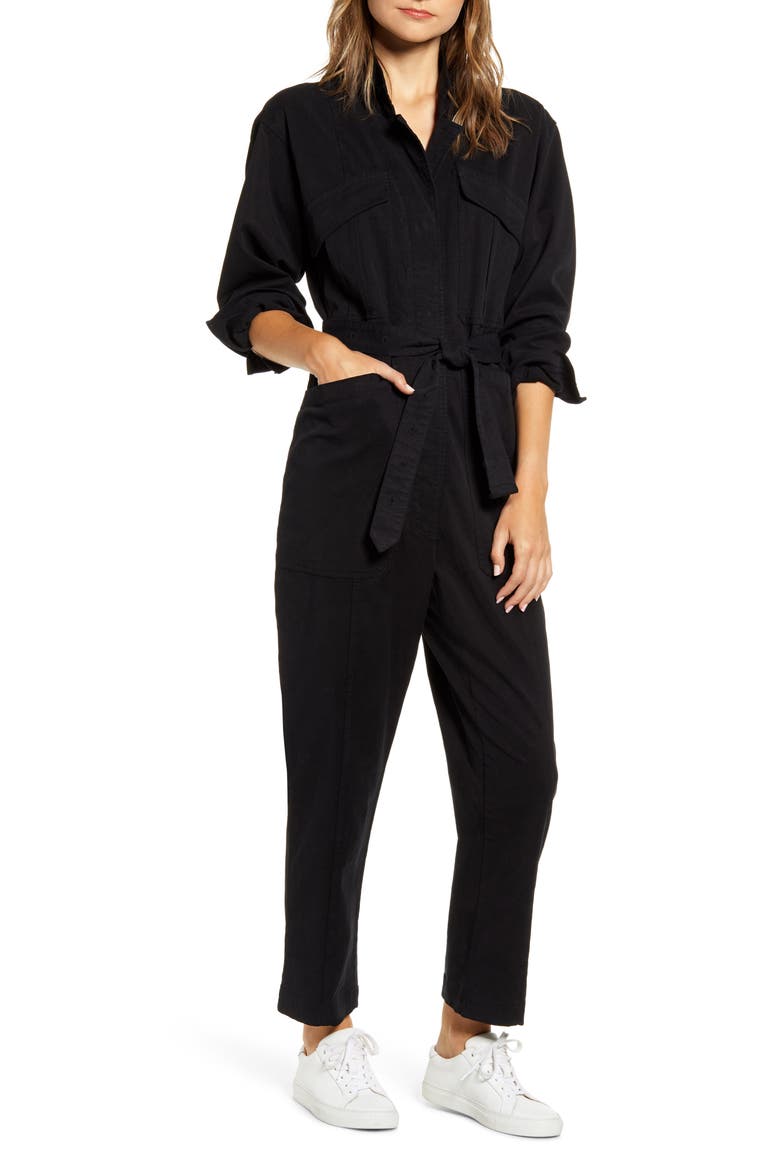 Expedition Twill Jumpsuit, Alternate, color, BLACK