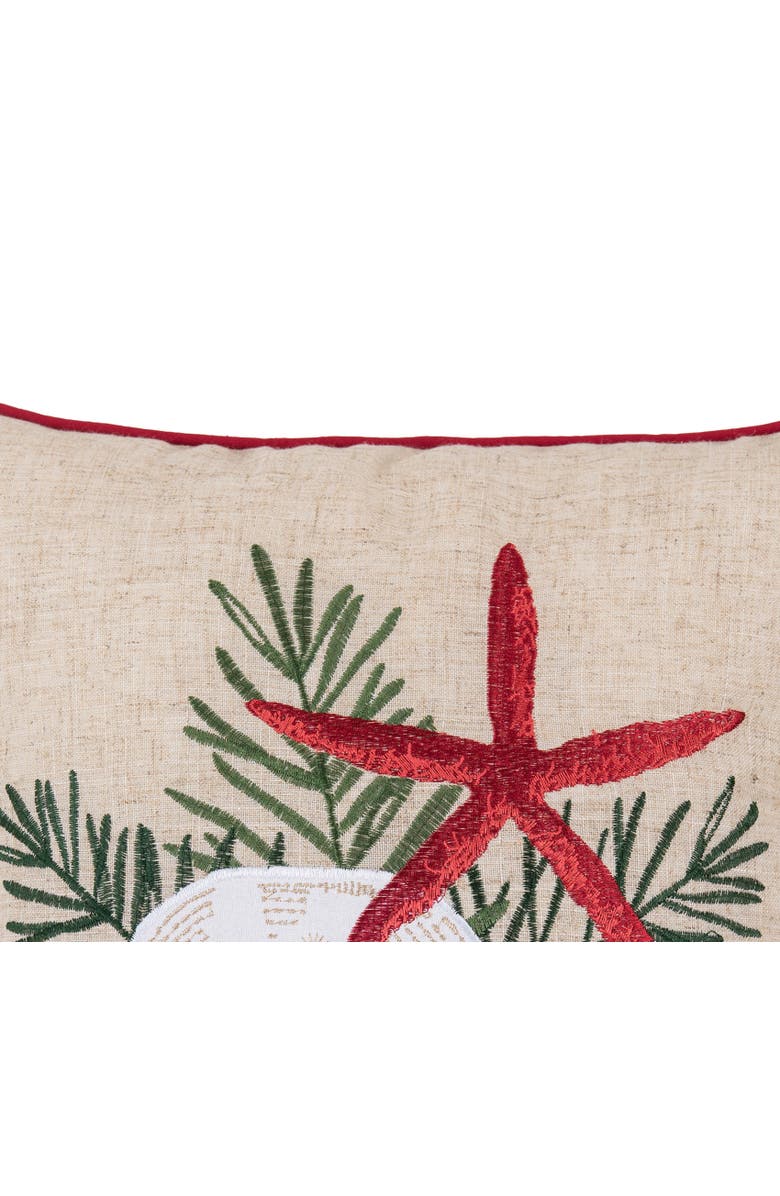 C&F Home Seaside Greetings Christmas Accent Throw Pillow 16" x 16", Alternate, color, Beige
