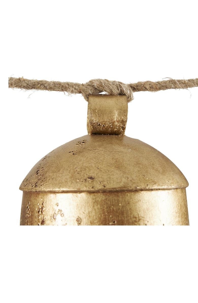 WILLOW ROW Bohemian Metal Cow Bell Garland, Alternate, color, Gold