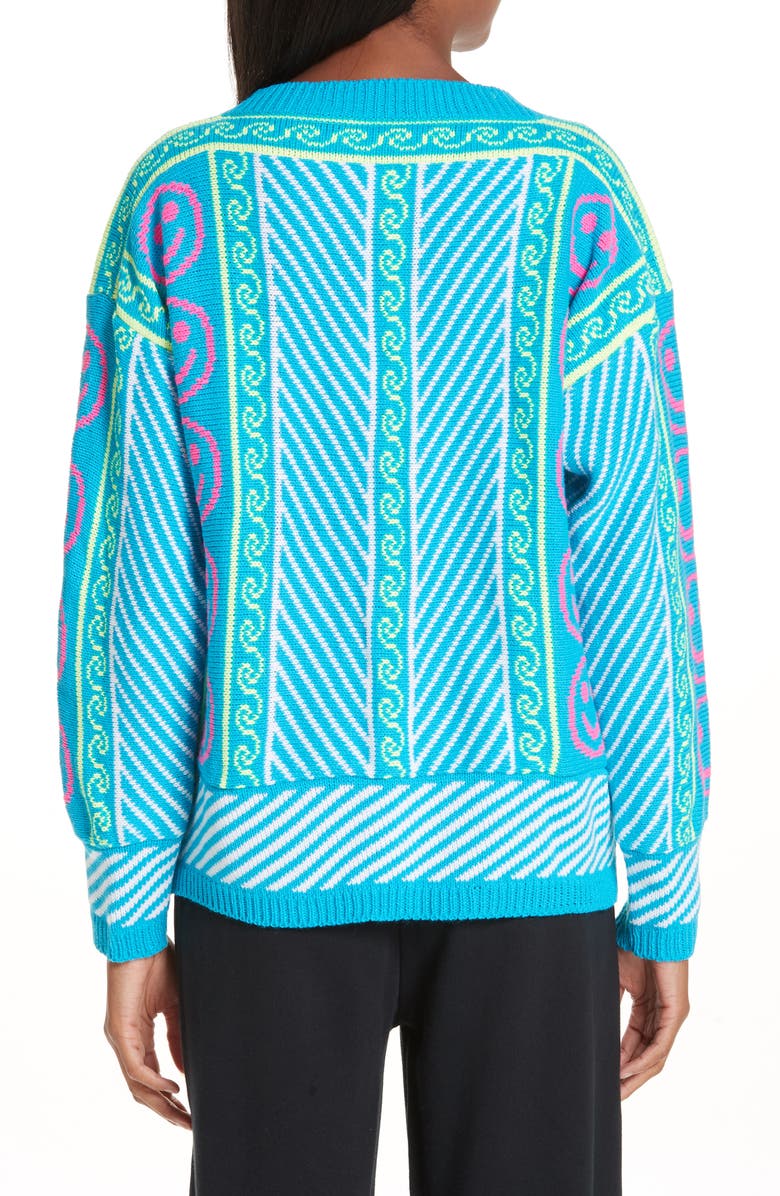 Ashley Williams Hannah Smiley Face Cardigan, Alternate, color, 