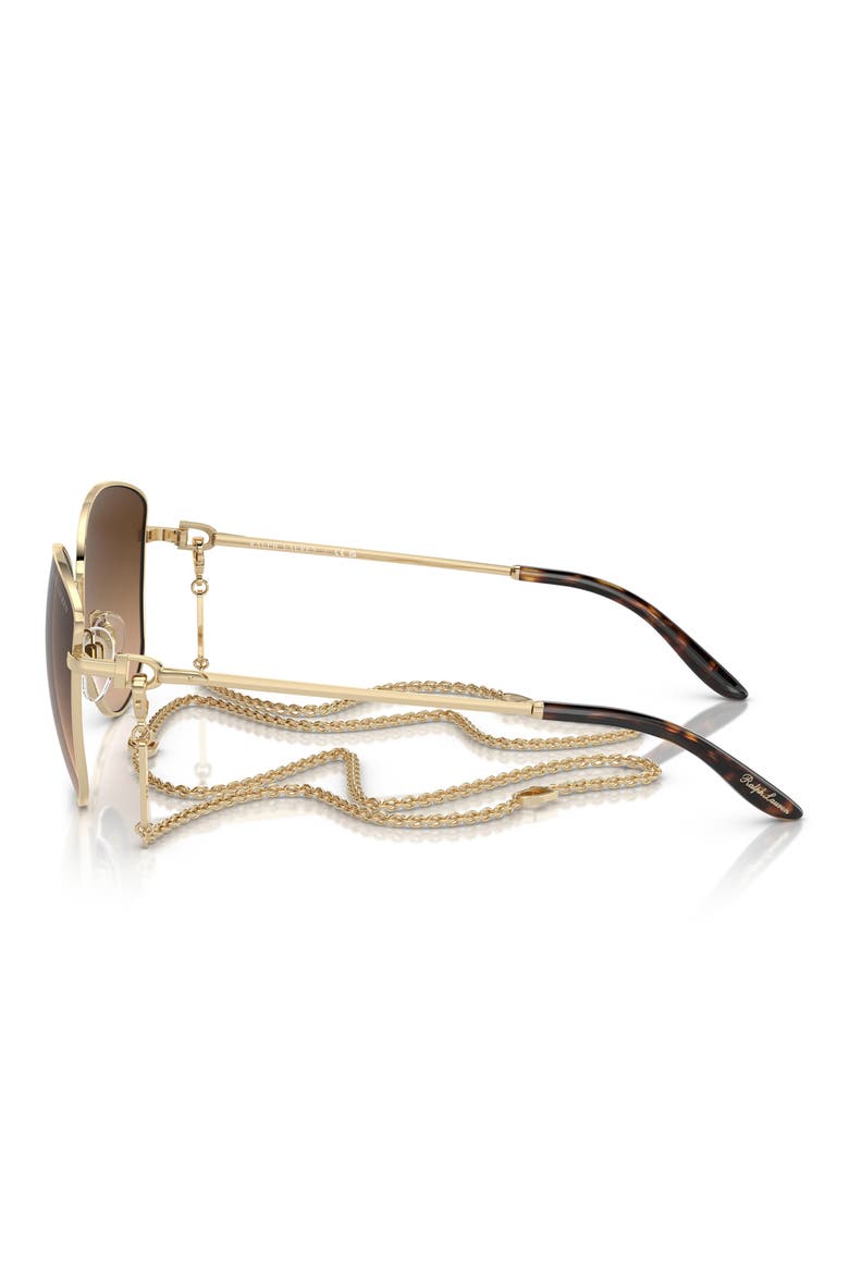 The Vivienne 59mm Gradient Round Sunglasses with Removable Chain, Alternate, color, PALE GOLD / GRADIENT TAUPE