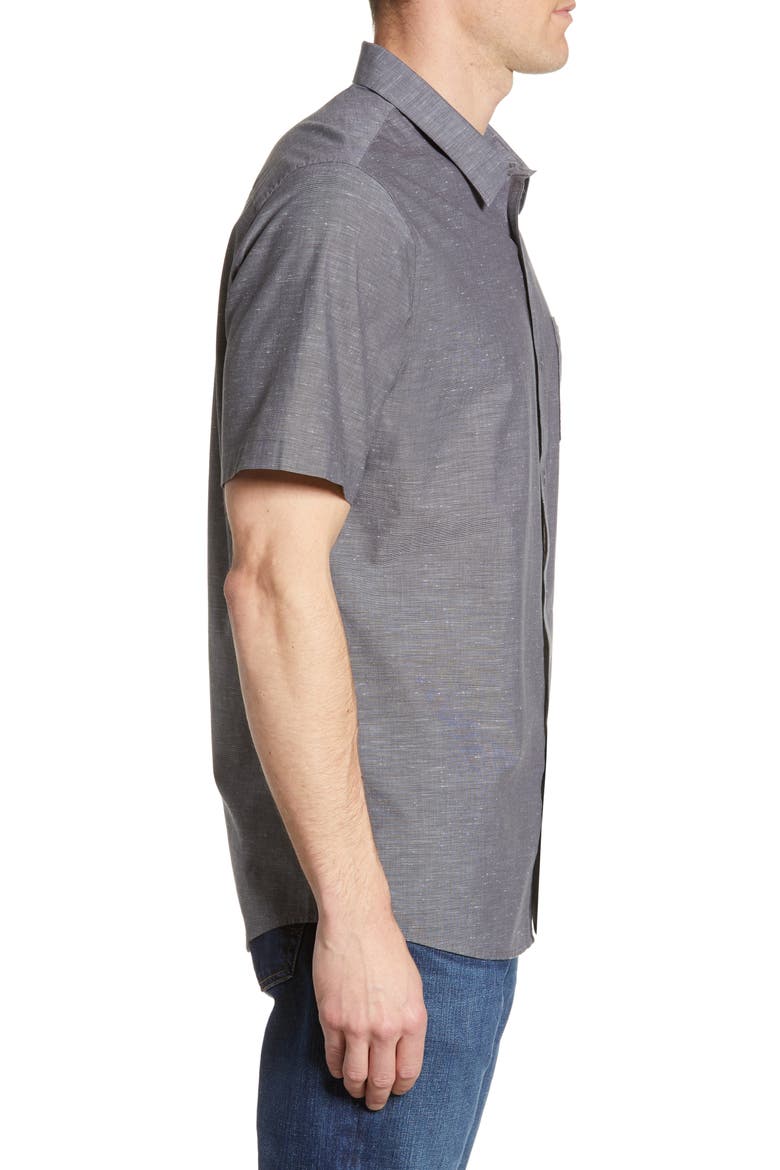 Studebaker Regular Fit Short Sleeve Shirt, Alternate, color, GREY PINSTRIPE