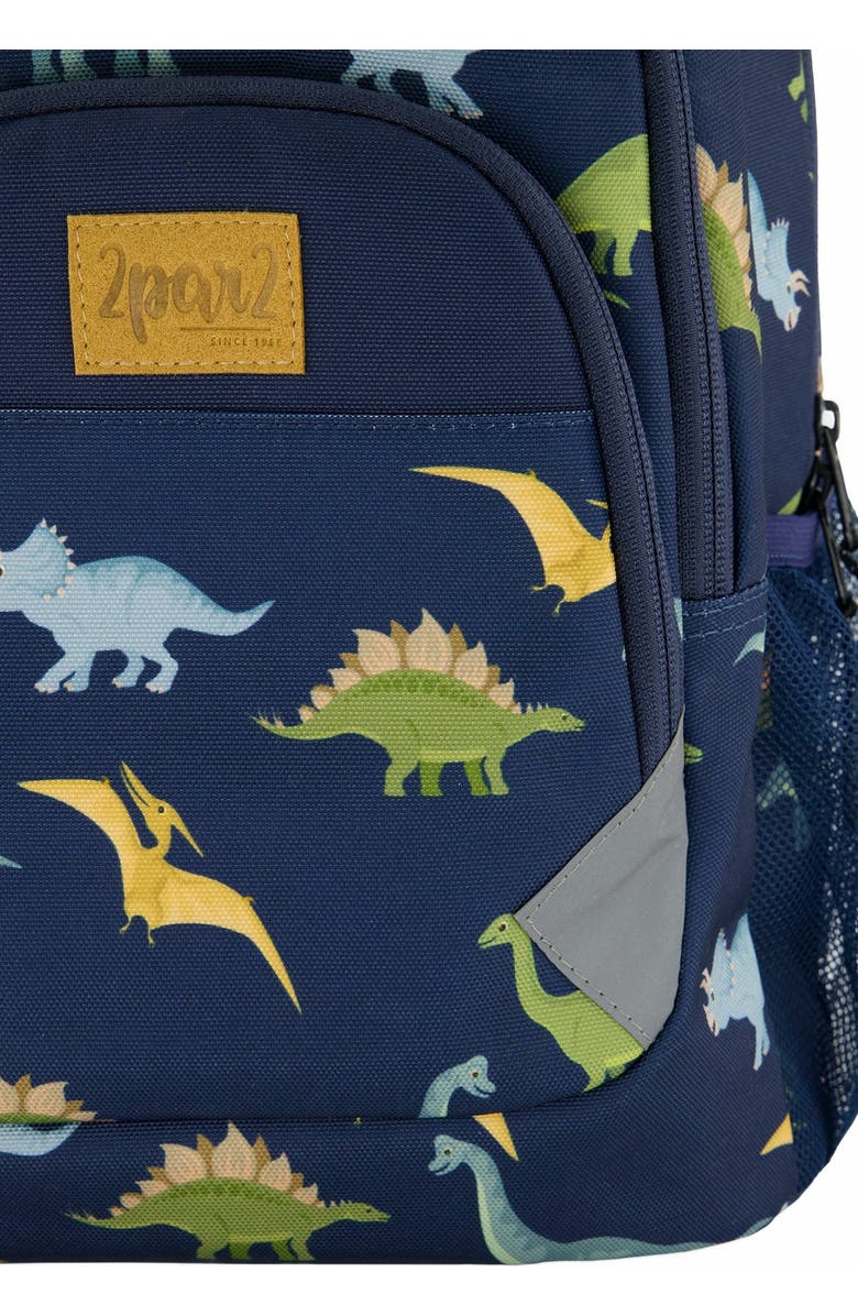 Deux par Deux Little Boy's Toddler Backpack Navy Blue Printed Dinosaurs, Alternate, color,