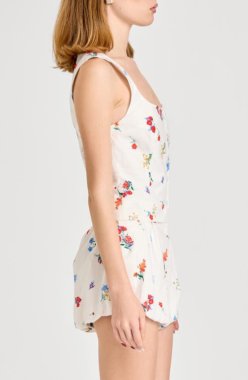 WAYF WAYF SAGE FLORAL BUTTON-UP STRETCH COTTON TANK 