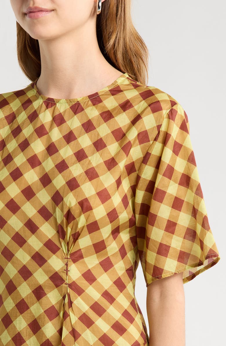 Damson Madder Harmony Gingham Asymmetric Dress, Alternate, color, Chocolate Multi