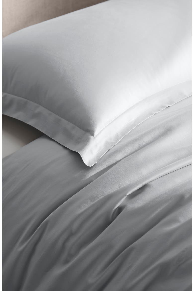 Signature Hemmed Duvet Set, Alternate, color, SKY