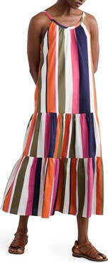 Seasalt Cornwall Alba Stripe Tiered Midi Dress
