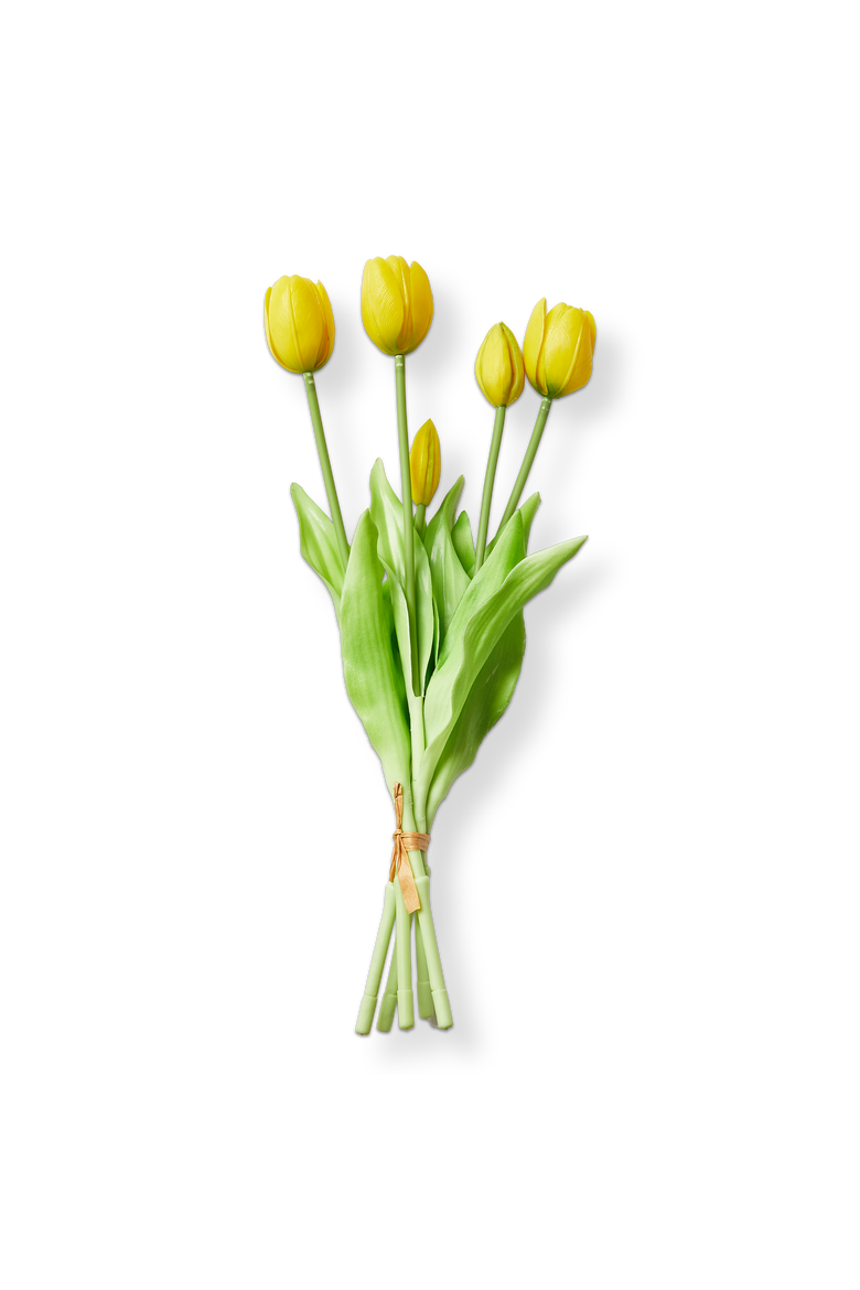 Soft Touch Faux Tulip Bunch Yellow Yellow Silicone Spring, Main, color, Yellow