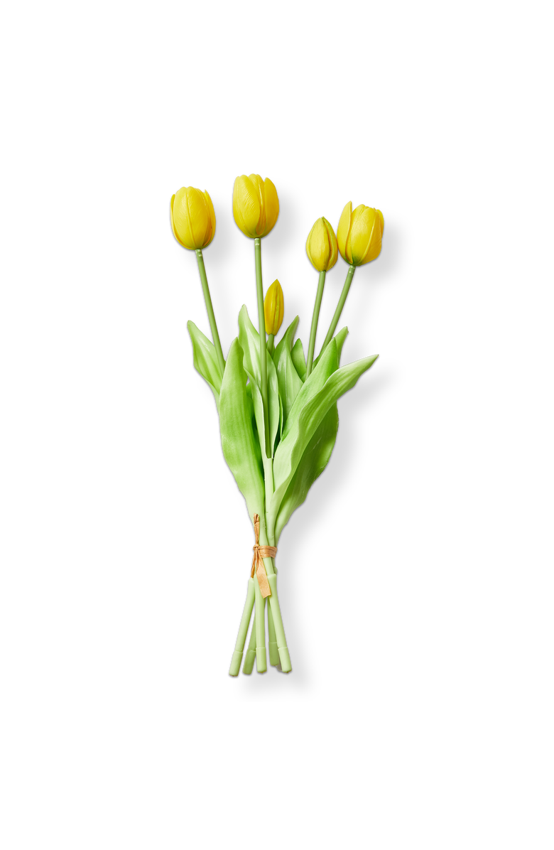 tag Soft Touch Faux Tulip Bunch Yellow Yellow Silicone Spring, Main, color, Yellow