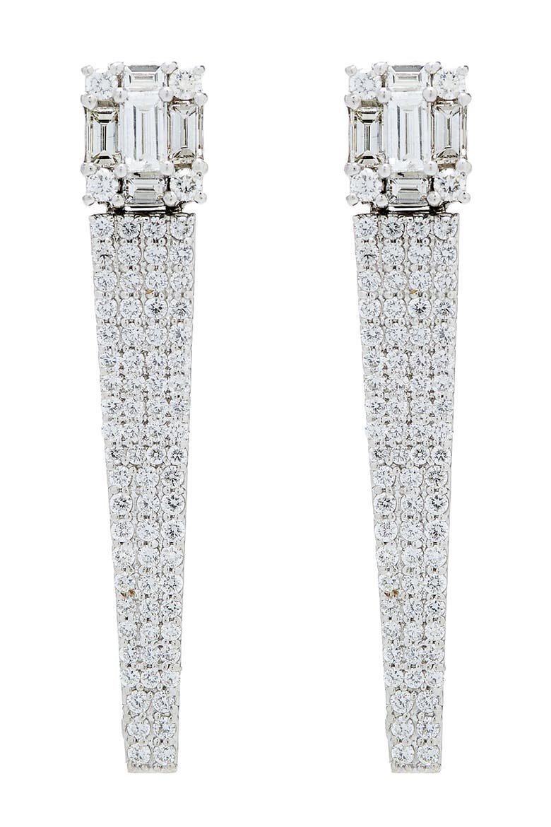 Diamond Icicle Earrings, Main, color, WHITE GOLD/ DIAMOND