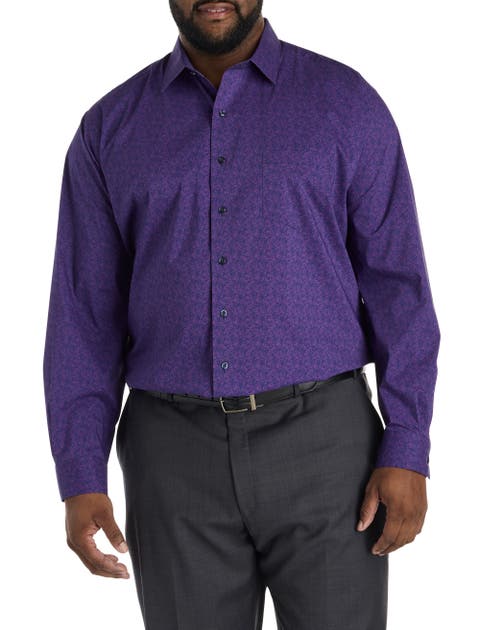 Big & Tall Exploded Leaves Performance Dress Shirt