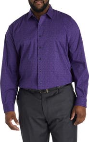 Synrgy by DXL Big & Tall Exploded Leaves Performance Dress Shirt